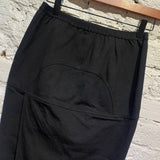 RICK OWENS BLACK TEXTURED PENCIL SKIRT