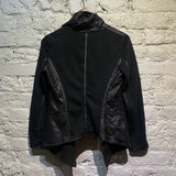PINKO BLACK LEATHER/COTTON SLEEVE JACKET