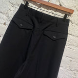 JUNYA WATANABE BLACK WOOL WIDELEG TROUSERS