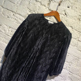 GANNI BLACK CRINKLE DRESS WITH SCARF