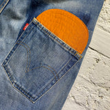 JUNYA WATANABE MAN X LEVIS EYE DENIM JEANS TARTAN TURN UPS