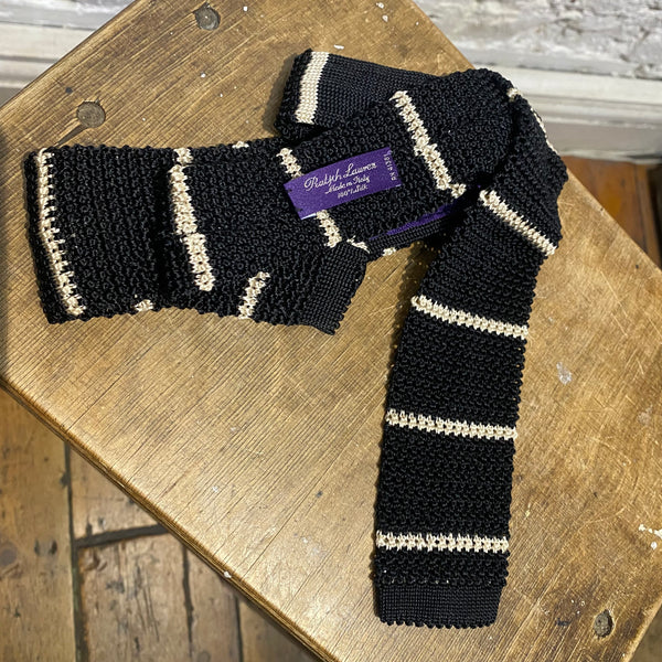 RALPH LAUREN PURPLE LABEL
STRIPED SILK KNIT TIE