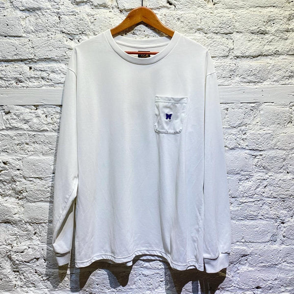 NEEDLES WHITE CREWNECK  L/S TOP