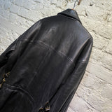 GIANNI VERSACE VINTAGE BLACK LEATHER COAT
