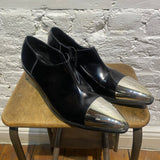 JUNYA WATANABE BLACK CUBAN HEELS SILVER TOES