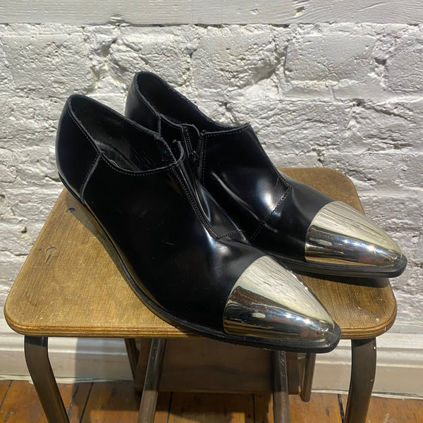 JUNYA WATANABE BLACK CUBAN HEELS SILVER TOES
