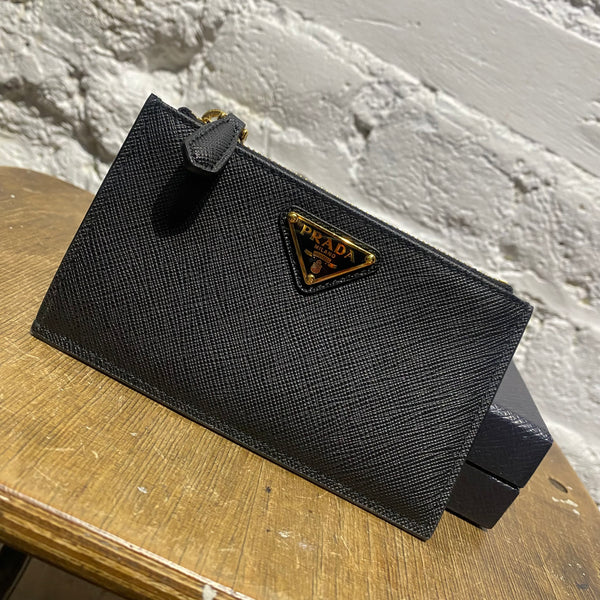 PRADA BLACK SAFFIANO CARD WALLET