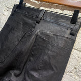 UNRAVEL PROJECT BLACK LEATHER FLARED TROUSERS