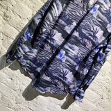 MARTINE ROSE X TOMMY HILFIGER BLUE/LAVENDER HAWAIIAN SHIRT WITH TIE