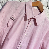 ALEXANDER MCQUEEN PINK STRIPED HARNESS SHIRT