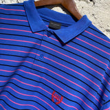 BALENCIAGA BLUE/PINK STRIPED POLO