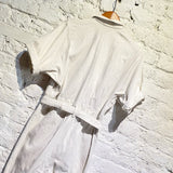 RACHEL COMEY ECRU DENIM BELTED JUMPSUIT