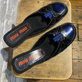 MIU MIU BLACK/BLUE MULES