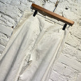 KENZO WHITE COTTON WIDE LEG TROUSERS