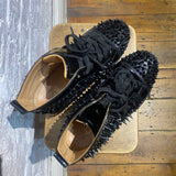 CHRISTIAN LOUBOUTIN BLACK PATENT SPIKE HI-TOPS