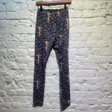 COMME DES GARCONS NAVY PRINT LEGGINGS