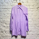 COPERNI LAVENDER COTTON SHIRT MINI DRESS