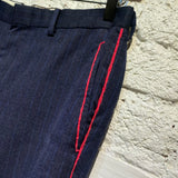 ZEGNA EZ CHALK STRIPE BREECHES RED STICHING