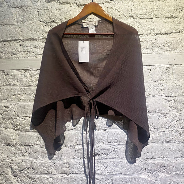LUDOVIC DE SAINT SERNIN BROWN WRAP TOP