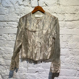 MARQUES ALMEIDA GOLD SILK MIX SHEER JACKET