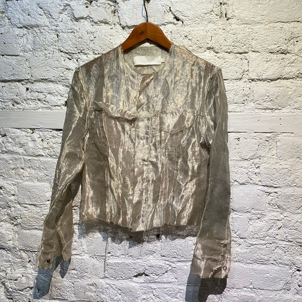 MARQUES ALMEIDA GOLD SILK MIX SHEER JACKET