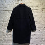 MHL NAVY HEAVY WOOL CAR COAT