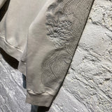 DRIES VAN NOTEN LIGHT GREY EMBROIDERED COTTON SWEATSHIRT
