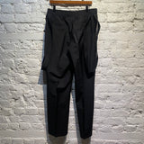 BURBERRY STRAP DETAIL WOOL/MOHAIR TROUSERS