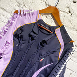 MARTINE ROSE NAVY/LAVENDER SLASHED TOP