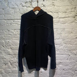 ISABEL BENENATO BLACK MERINO WOOL/YAK KNIT HOODY