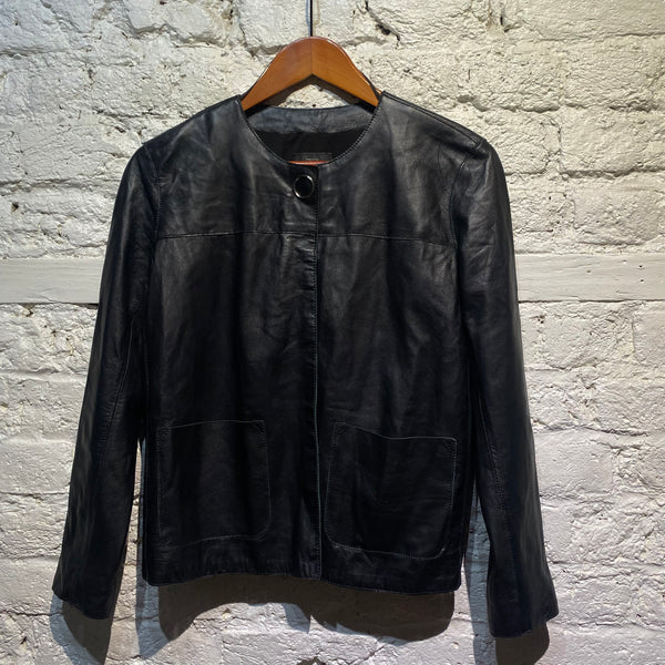 PINKO BLACK LEATHER JACKET