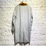 MELINDA GLOSS GREY COTTON OVERCOAT SUEDE COLLAR