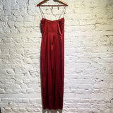 REFORMATION BURGUNDY LONG SLIP DRESS