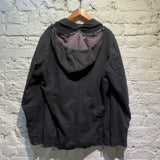 JEAN PAUL GAULTIER JEANS VINTAGE PINSTRIPE HOODED COAT