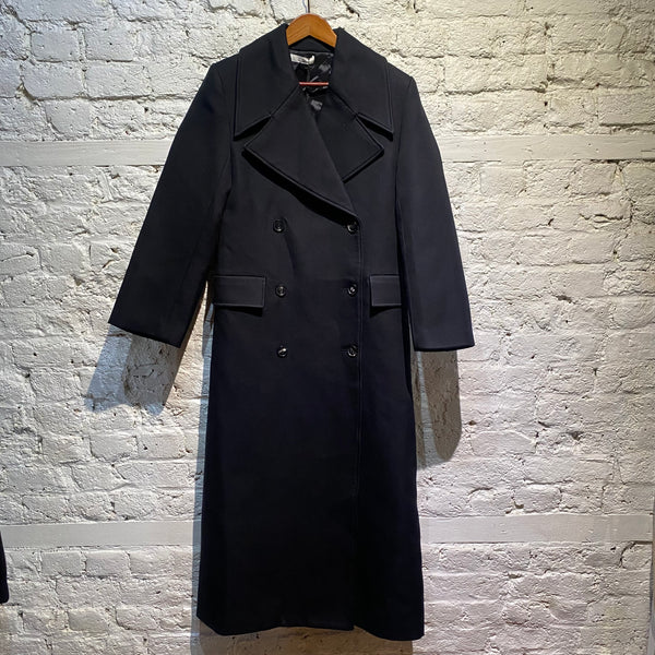 CO. BLACK DOUBLE BREASTED OVERCOAT