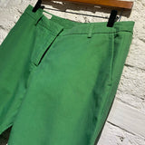 DRIES VAN NOTEN GREEN LINEN MIX TROUSERS
