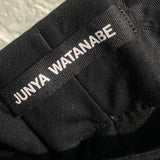 JUNYA WATANABE BLACK WOOL WIDELEG TROUSERS