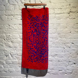 ALEXANDER MCQUEEN RED/BLUE LEOPARD BEACH TOWEL
