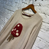ISSEY MIYAKE NE NET VINTAGE EMBROIDERED MUSHROOM L/S TOP