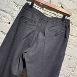 GUCCI GREY WOOL DRAWSTRING TROUSERS