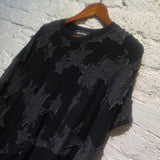 GOMME BLACK/GREY ASYMMETRIC TOP