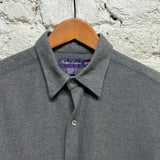 RALPH LAUREN PURPLE LABEL GREY BRUSH COTTON SHIRT