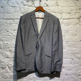 OZWALD BOATENG GREY LINEN/COTTON SUIT