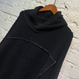 ISABEL BENENATO BLACK MERINO WOOL/YAK KNIT HOODY