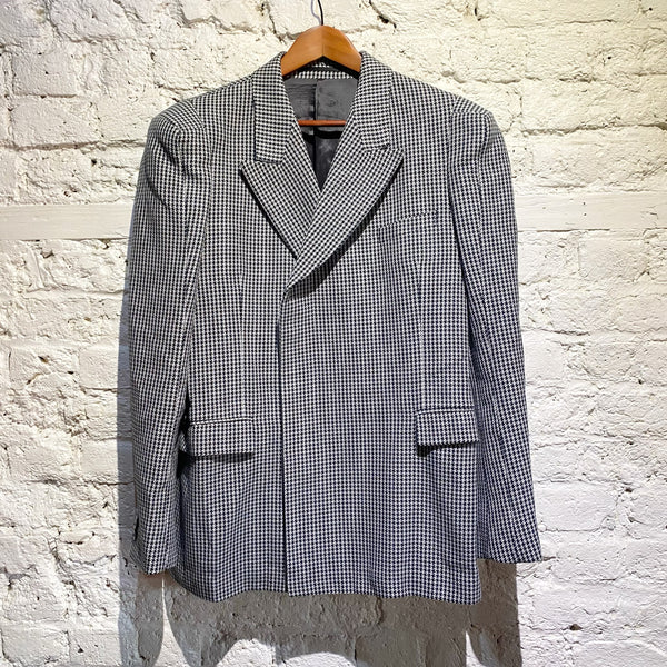 MARTINE ROSE BLACK/WHITE MINI HOUNDSTOOTH BLAZER