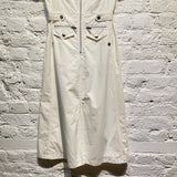 COURREGES WHITE COTTON ZIP DRESS
