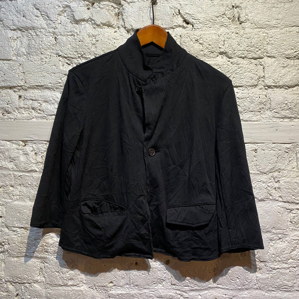 YOHJI YAMAMOTO Y’S BLACK CRINKLE JERSEY JACKET