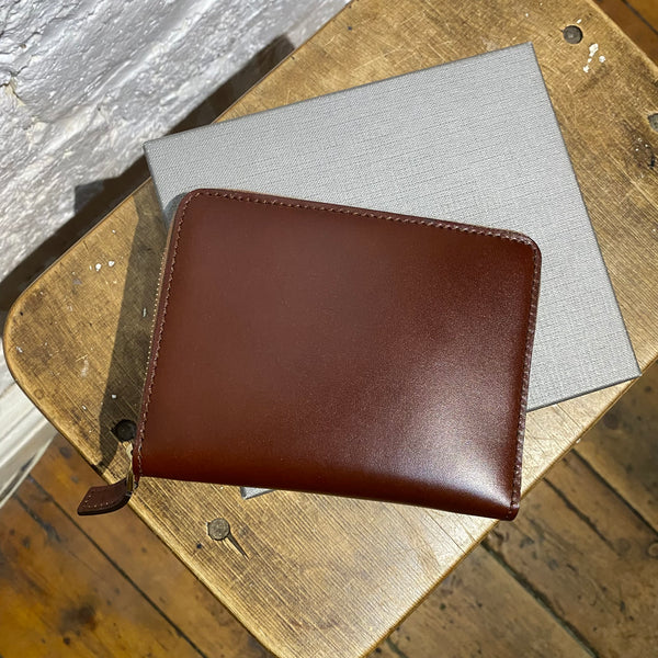ALEXANDER MCQUEEN BROWN LEATHER ZIP WALLET
