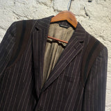 JEAN PAUL GAULTIER HOMME BROWN CHALK STRIPE JACKET