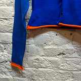 YOHJI YAMAMOTO	Y'S ELECTRIC BLUE KNIT CARDIGAN ORANGE HEM